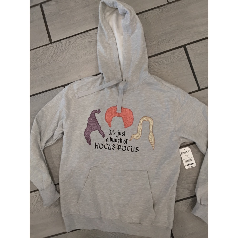Disney Hocus Pocus Graphic Hoodie Gray Sanderson Sisters XS NWT